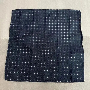 Ben Sherman Silk Blend Blue Gold Dot Pocket  Square Handkerchief